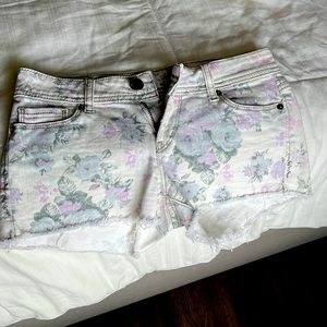 Floral denim shorts - womens/juniors size 1